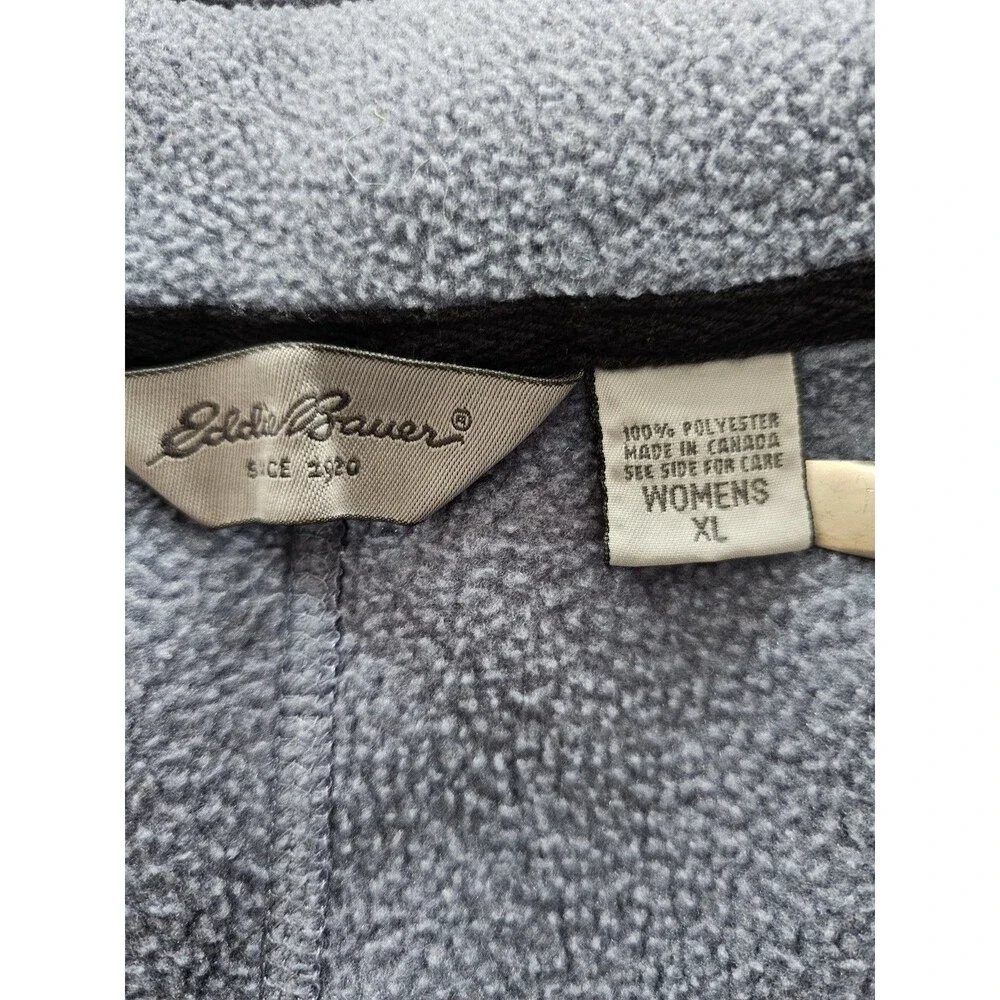 Eddie Bauer Womens Polar Fleece Vest Full Zip Pockets Size XL Outdoor Layer Blue - Picture 4 of 8